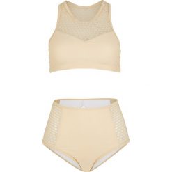 Bikini z biustonoszem bustier (2 części) bonprix beżowy. Brązowe stroje kąpielowe damskie bonprix, bez wzorów. Za 54,99 zł.