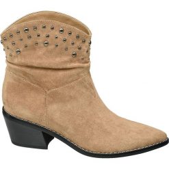 Botki damskie Catwalk brązowe. Pomarańczowe botki damskie Catwalk, z materiału, bez obcasa, na obcasie, bez zapięcia. Za 159,90 zł.