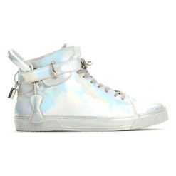 Srebrne Trampki Patronum. Szare buty sportowe męskie marki Born2be, w paski, z tkaniny, sportowe, z paskami. Za 69,99 zł.