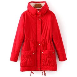 Parka w kolorze czerwonym. Czarne parki damskie Charm, bez wzorów, bez kaptura. W wyprzedaży za 269,95 zł.