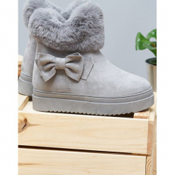 Szare Śniegowce Warm Up. Szare buty zimowe damskie Born2be. Za 89,99 zł.