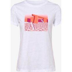Armani Exchange - T-shirt damski, biały. Białe t-shirty damskie Armani Exchange, m, z nadrukiem, z bawełny, bez kołnierzyka. Za 229,95 zł.