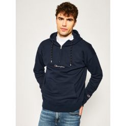 Bluza Champion Half Zip-Up Oversized Script Logo Print Hoodie 214196. Niebieskie bluzy męskie Champion, xl, bez wzorów, z bawełny, bez kołnierzyka, bez rękawów, bez kaptura. W wyprzedaży za 229,00 zł.