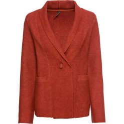 Sweter rozpinany bonprix czerwony karminowy. Czerwone swetry damskie bonprix, bez wzorów, eleganckie, bez rękawów, bez kaptura. Za 79,99 zł.