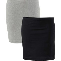 Spódnica shirtowa ze stretchem (2 szt.) bonprix szary melanż + czarny. Szare spódniczki damskie bonprix, bez wzorów. Za 35,98 zł.