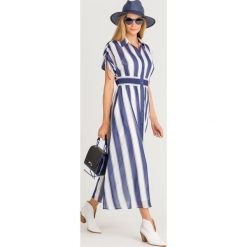 SUKIENKA ANVERSA Sportmax Code. Białe sukienki damskie w prążki, z bawełny, midi, proste. Za 990,00 zł.