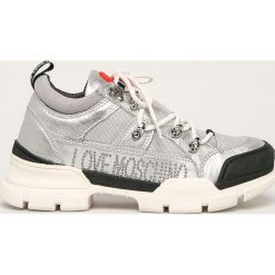 Love Moschino - Buty. Szare buty sportowe damskie Love Moschino, bez wzorów, ze skóry, sportowe. W wyprzedaży za 699,90 zł.