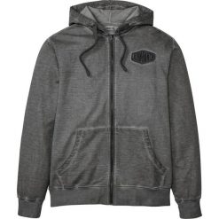 Bluza rozpinana z kapturem bonprix antracytowy. Szare bluzy męskie bonprix, s, z aplikacjami, z kapturem, bez rękawów, z kapturem. Za 129,99 zł.