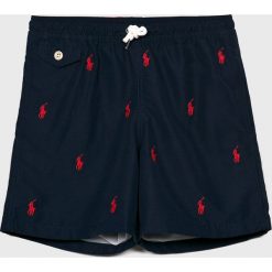 Polo Ralph Lauren - Kąpielówki dziecięce 134-176 cm. Niebieskie kąpielówki chłopięce Polo Ralph Lauren, bez wzorów, z poliesteru. W wyprzedaży za 179,90 zł.