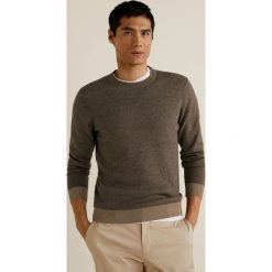 Mango Man - Sweter Eleven. Szare swetry klasyczne męskie Mango Man, l, z bawełny, z okrągłym kołnierzem. Za 199,90 zł.