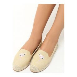 Espadryle damskie: Beżowe Espadryle Flaming