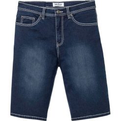 Miękkie bermudy dżinsowe ze stretchem Regular Fit bonprix ciemnoniebieski "stone". Niebieskie jeansy męskie bonprix, m, bez wzorów, z jeansu. Za 99,99 zł.