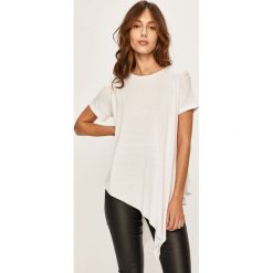 Answear - T-shirt. Białe bluzki damskie ANSWEAR, s, bez wzorów, z wiskozy, z okrągłym kołnierzem. Za 39,90 zł.