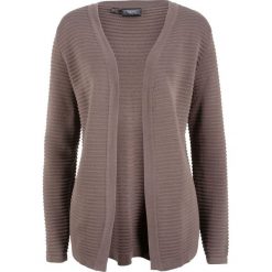 Sweter bez zapięcia w prążek bonprix brązowy. Pomarańczowe swetry damskie bonprix, bez wzorów, bez rękawów, bez kaptura. Za 74,99 zł.