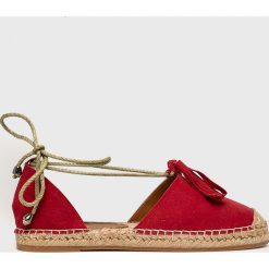 Answear - Espadryle. Niebieskie espadryle damskie ANSWEAR, bez wzorów, z gumy, bez obcasa, na obcasie. W wyprzedaży za 79,90 zł.