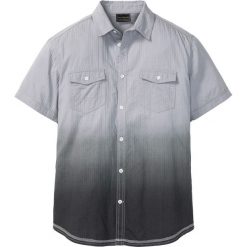 Koszula z krótkim rękawem w cieniowanym kolorze Slim Fit bonprix jasnoszary. Szare koszule męskie bonprix, xl, bez wzorów, bez kołnierzyka, z krótkim rękawem. Za 89,99 zł.