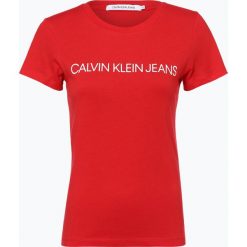 Calvin Klein Jeans - T-shirt damski, czerwony. Czerwone t-shirty damskie Calvin Klein Jeans, m, z jeansu. Za 129,95 zł.