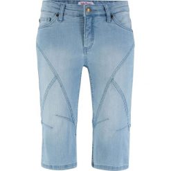 Bermudy dżinsowe ze stretchem bonprix jasnoniebieski. Niebieskie szorty damskie bonprix, z jeansu. Za 99,99 zł.
