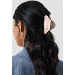 Paski damskie: NA-KD Accessories Klamra do włosów w paski - Beige,Multicolor