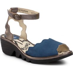 Sandały FLY LONDON - Pinefly P501192001 Blue/Bronze. Szare klapki damskie Fly London, bez wzorów, ze skóry, bez obcasa, na obcasie. Za 429,00 zł.