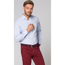 Koszula Biała w Niebieski Wzór Celia. Niebieskie koszule męskie LANCERTO, na lato, m, z bawełny, eleganckie. W wyprzedaży za 199,90 zł.