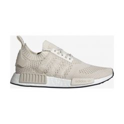 Adidas Originals NMD_R1 Primeknit Tenisówki Biały Beżowy. Brązowe trampki męskie adidas Originals, bez wzorów, z materiału, na sznurówki. Za 774,95 zł.