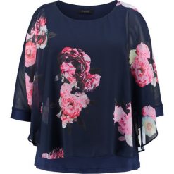 Bluzki asymetryczne: Evans PRINTED OVERLAY Bluzka navy