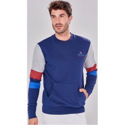 Jimmy Sanders Bluza Męska L Ciemnoniebieska. Szare bluzy męskie Jimmy Sanders, m, bez wzorów, eleganckie, bez kołnierzyka, bez rękawów, bez kaptura. Za 139,00 zł.