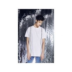 T-shirty męskie: T-shirt z suwakami na froncie – biały