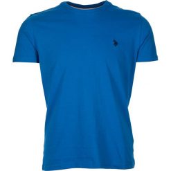 Koszulka w kolorze niebieskim. Niebieskie koszulki męskie U.S. Polo Assn., s, z haftami, z bawełny, z okrągłym kołnierzem, bez rękawów. W wyprzedaży za 85,95 zł.
