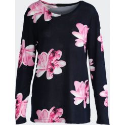 Granatowo-Różowa Bluzka Large Bloom. Różowe bez kategorii marki Born2be, xl. Za 29,99 zł.