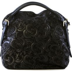 Shopper bag damskie: Skórzana torebka w kolorze czarnym – 38 x 16 x 35 cm