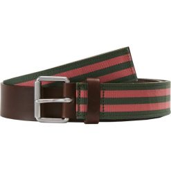 Hackett London GROGRAIN Pasek pink/ green. Różowe paski męskie marki Hackett London, w paski, ze skóry. Za 419,00 zł.