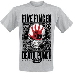 T-shirty męskie: Five Finger Death Punch Punchagram T-Shirt odcienie szarego