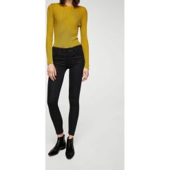 Mango - Jeansy Glossi. Czarne jeansy damskie rurki marki Mango, z obniżonym stanem. W wyprzedaży za 79,90 zł.