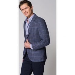 Marynarka Granatowa w Kratę Odette. Niebieskie marynarki męskie LANCERTO, na lato, m, z nadrukiem, z bawełny, eleganckie. W wyprzedaży za 599,90 zł.