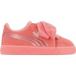 Trampki Ps Suede Heart Snk. Czerwone buty dziewczęce sportowe Puma, z materiału, na sznurówki. Za 306,56 zł.