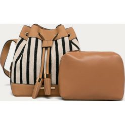 Aldo - Torebka. Brązowe kuferki damskie ALDO, w paski, z bawełny, na ramię, bez dodatków. Za 239,90 zł.