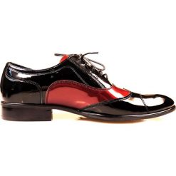 Czarno-bordowe buty wizytowe T99. Czerwone buty wizytowe męskie Modini Moda Męska, ze skóry, bez zapięcia. W wyprzedaży za 269,10 zł.