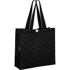 Shopper bag damskie: Torba pikowana Anna Lewandowska czarna