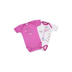 ABSORBA Girls Baby Body z krótkim rękawem, 2 szt., kolor różowy/biały. Białe body niemowlęce marki Absorba, z bawełny, z krótkim rękawem. Za 77,00 zł.