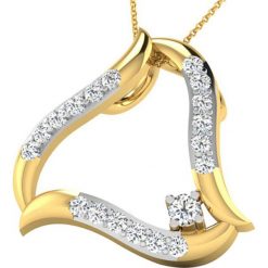 Naszyjniki damskie: Pozłacany naszyjnik z diamentami – dł. 43 cm