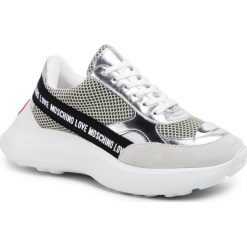 Sneakersy LOVE MOSCHINO - JA15086G1AIO210A Bia/Arge/Perla. Półbuty damskie Love Moschino, z zamszu. Za 949,00 zł.