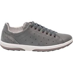 Skórzane sneakersy "Energy" w kolorze szarym. Szare sneakersy męskie TBS, bez wzorów, na sznurówki. W wyprzedaży za 149,95 zł.