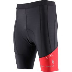 Spodenki rowerowe męskie RSM150 - czarny. Czarne odzież rowerowa męska marki 4f, m, w paski, z materiału. Za 169,99 zł.