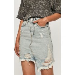 Answear - Spódnica jeansowa Answear Lab. Niebieskie spódniczki damskie ANSWEAR, na co dzień, s, bez wzorów, z bawełny, casualowe, mini, proste. Za 99,90 zł.