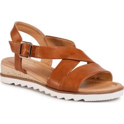 Espadryle CLARA BARSON - W17SS824-16 Brown. Pomarańczowe espadryle damskie Clara Barson, bez wzorów, ze skóry ekologicznej, bez obcasa, na obcasie. Za 79,99 zł.