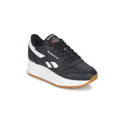 Buty Reebok Classic CL LTHR DOUBLE. Niebieskie trampki i tenisówki damskie Reebok Classic, bez wzorów, bez zapięcia. Za 366,80 zł.