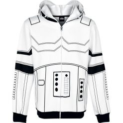 Bluzy męskie: Star Wars Stormtrooper Bluza z kapturem rozpinana biały/czarny