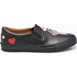 Love Moschino - Tenisówki. Czarne trampki damskie slip on marki Love Moschino, z gumy. W wyprzedaży za 399,90 zł.